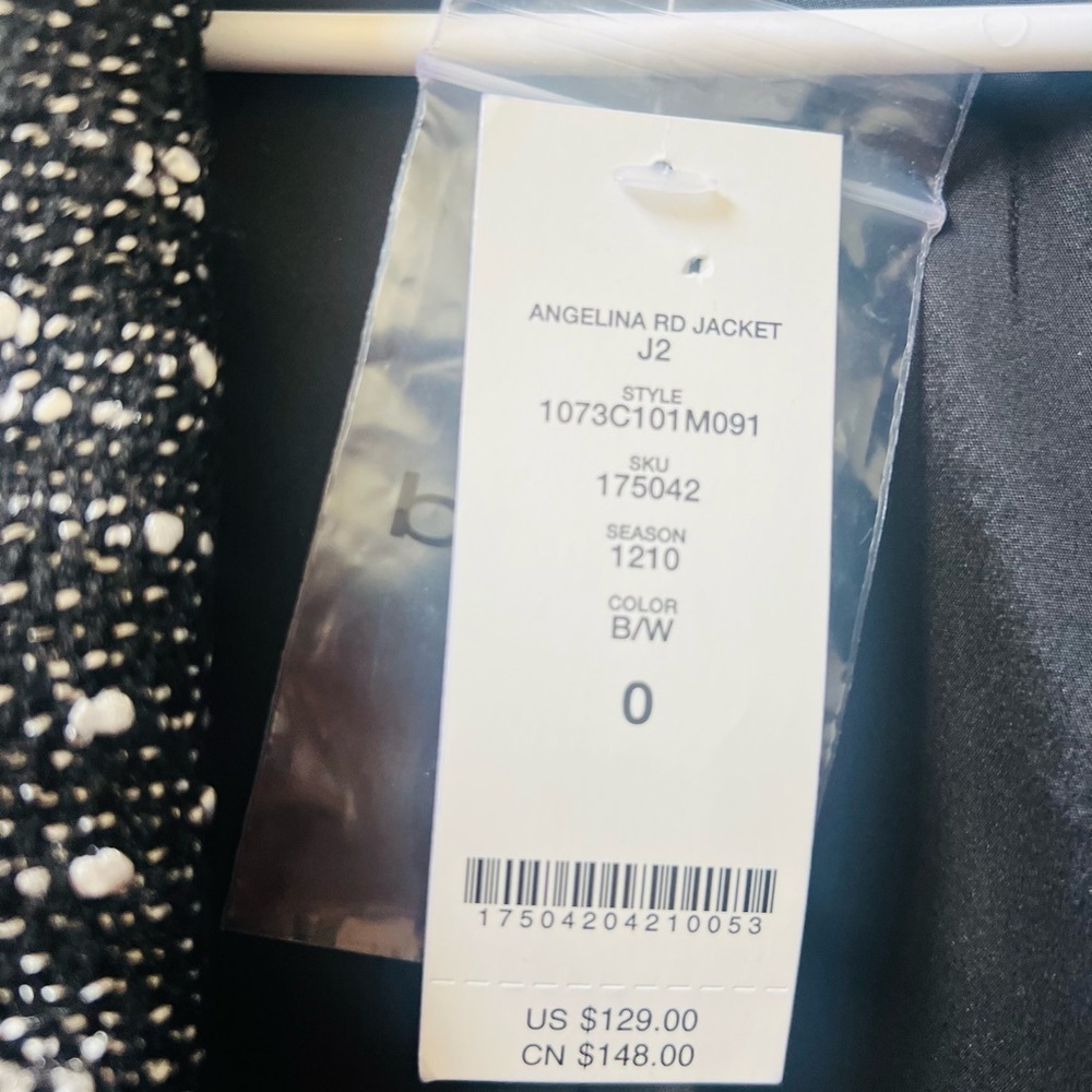 NWT Bebe Black and White Women's Blazer size 0 - Picture 5 of 7